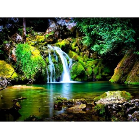 2019 New Hot Sale Landscape Waterfall 5d Diy Diamond Painting Kits UK VM9153