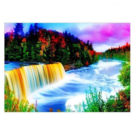 Autumn Series The Forest WaterFalls Diamond Painting Kits AF9403