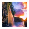 Spectacular Waterfall Sunset View Diamond Painting Kits UK Af9733