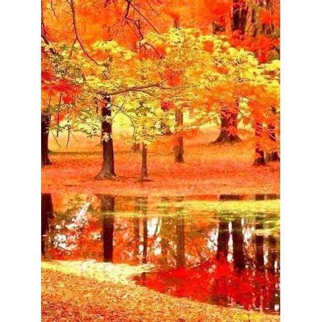 2019 Hot Sale Full 5d Diy Diamond Painting Kits UK Autumn Forest Landscape VM20485
