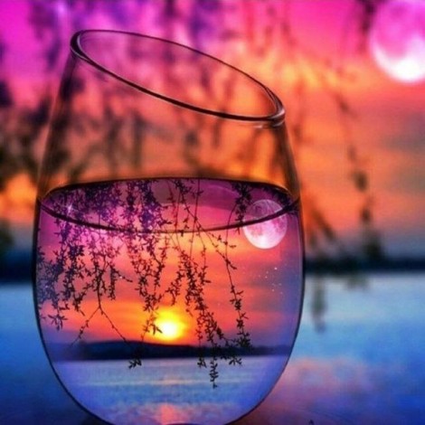 2019 Special Colorful Bottles And Sunset 5d Diy Diamond Painting Kits UK VM7841