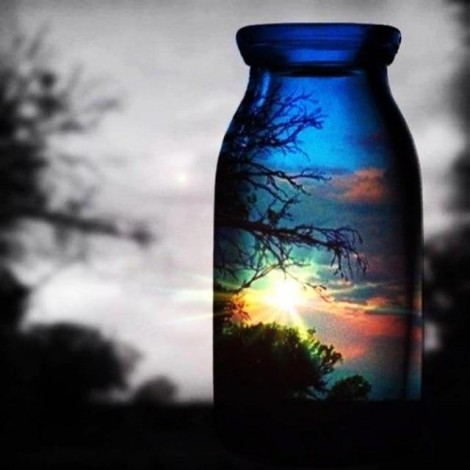 2019 Dream Colorful Bottles Sunset Landscape 5d Diy Diamond Painting Kits UK VM7845