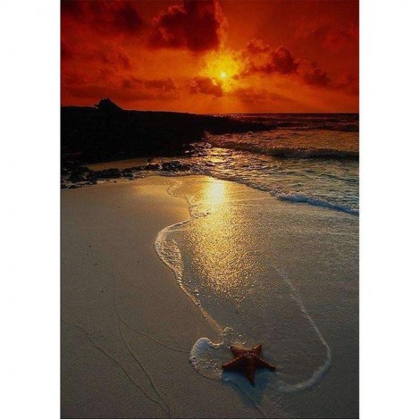 Hot Sale Quiet Beautiful Beach Sunset Diamond Painting Kits UK Af9723