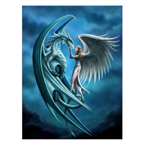 Cheap Fantasy Styles Blue Dragon Diamond Painting Kits UK AF9114