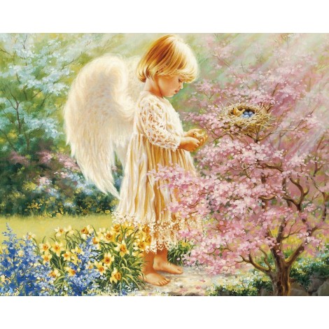 5D DIY Diamond Painting Angel With Bird Embroidery Rhinestone Mosaic Kits VM90410