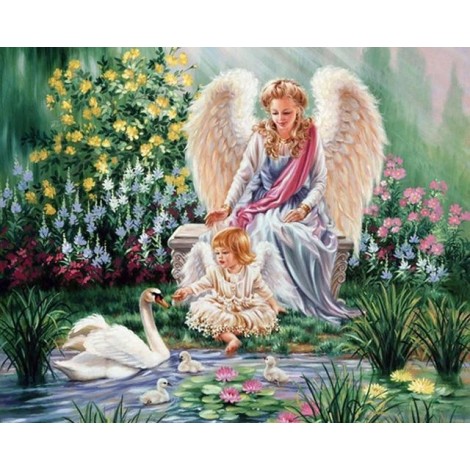 Angels And Swans Pattern Hot Dream 5d Diy Diamond Painting Kits UK VM9951