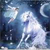 Fantasy Dream Wall Decor  White Horse Fairy 5d Diy Diamond Painting Kits UK VM7615