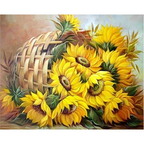 2019 New Hot Sale Sunflower Picture Diamond Painting Cross Stitch Kits UK VM7541