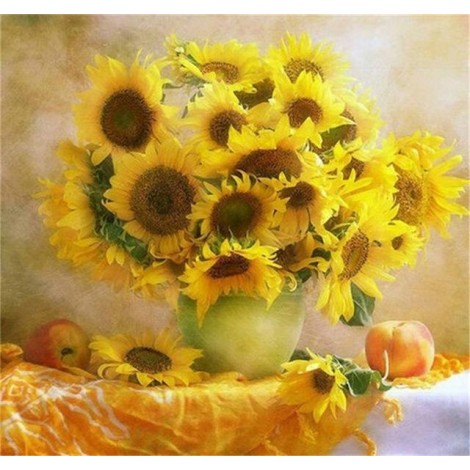 Special Popular Yellow Sunflowers 5d Diy Diamond Painting Canvas Kits UK VM3540