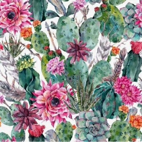 Watercolor Plant Cactus 5D Diy Cross Stitch Diamond Painting Kits UK NA90382