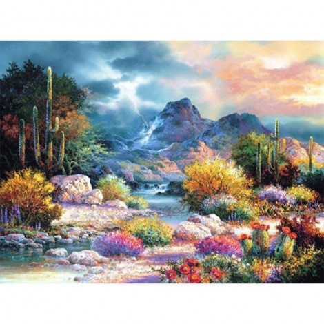 Oil Painting Style Plant Cactus 5D Diy Embroidery Diamond Painting Kits UK NA0387