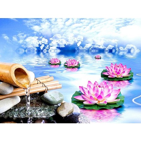 Oil Painting Style Lotus 5D Diy Embroidery Diamond Painting Kits UK NA0156