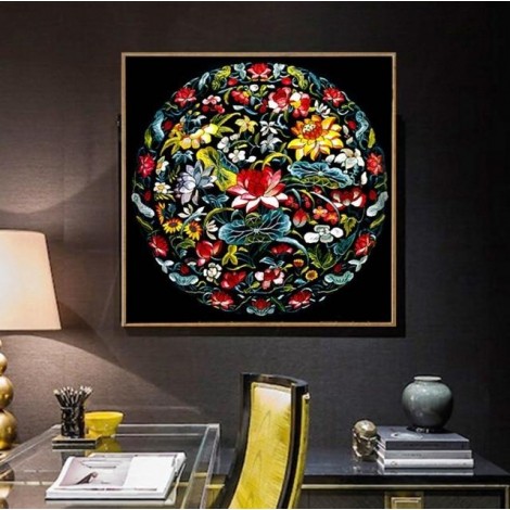 Modern Art Lotus 5D Diy Cross Stitch Diamond Painting Kits UK NA0151