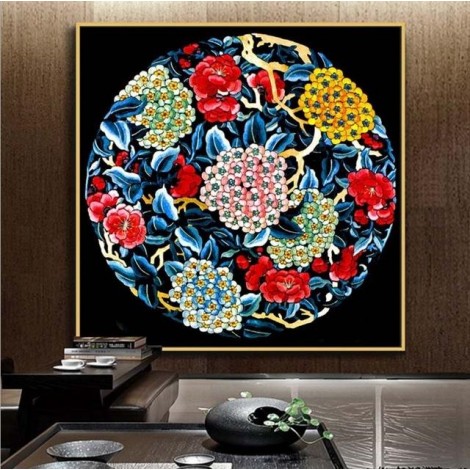 Watercolor Bedazzled Lotus 5D Diy Diamond Painting Kits UK NA0148