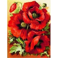 Hot Sale Red Flower Diy 5...