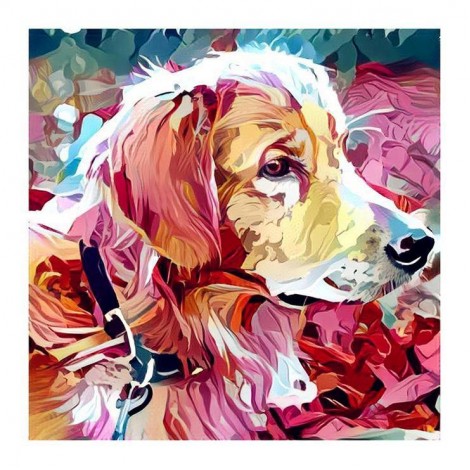 2019 Oil Painting Style Pet Dog Diy 5d Full Diamond Painting Kits UK QB5454