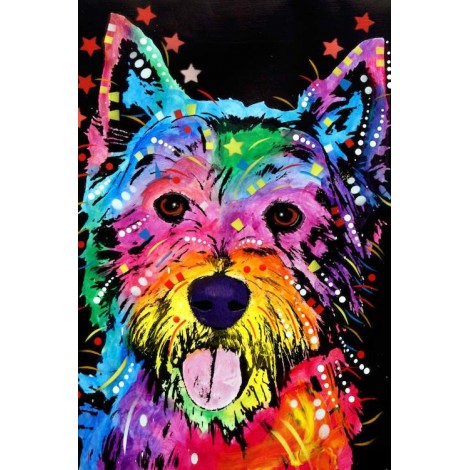 Bedazzled Special Colorful Dog 5d Diy Diamond Painting Kits UK VM09528