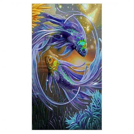 Hot Sale Special Mosaic Cross Stitch Fish Diy 5d Diamond Painting Kits UK QB5129