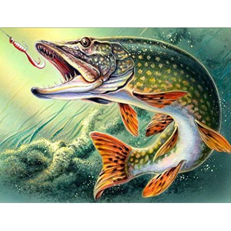 5D DIY Diamond Painting Green Fish Embroidery Cross Stitch Art Mosaic Kits VM90379
