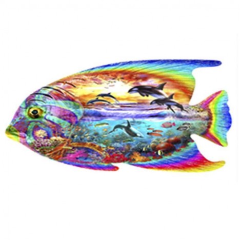 Best Dream Animal Fish Picture Diy 5d Full Diamond Painting Kits UK QB8031