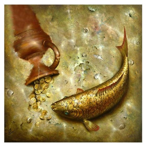 Modern Art Mosaic Cross Stitch Fish Diy 5d Diamond Painting Kits UK QB5121