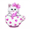 New Arrival Hot Sale Cute Cat In Teacup 5d Diy Embroidery Diamond Painting Kits VM0009