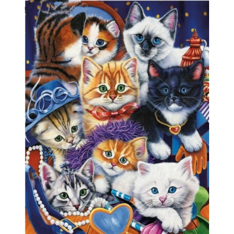 Cute Cats Portrait 2019 New Hot Sale Gift Diy 5d Rhinestone Art Kits UK VM7468