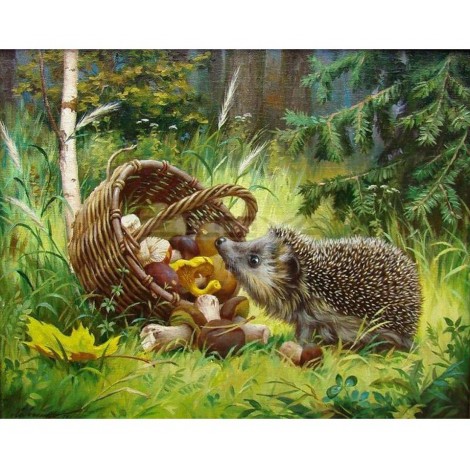 2019 New Hot Sale Cute little Hedgehog 5d Diy Diamond Cross Stitch UK VM1207
