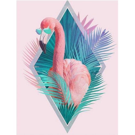 Funny Full Square Diamond Flamingo Cross Stitch Diamond Painting Kits UK NA0369