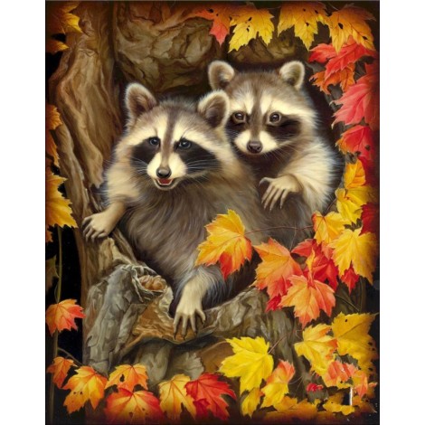 Special Full Square Drill Raccoon 5d Diy Cross Stitch Diamond Painting Kits UK NA0385