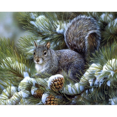 New Arrival Hot Sale Squirrels Snow 5d Diy Diamond Painting Kits UK VM9093