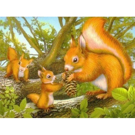 Hot Sale Full Square Drill Squirrel 5d Diy Cross Stitch Diamond Painting Kits UK NA00452