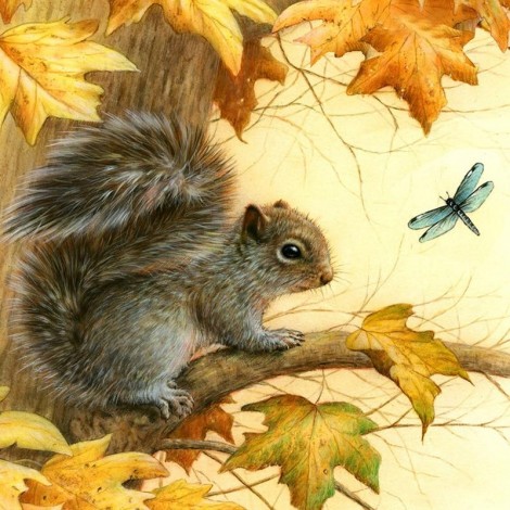 Oil Painting Style Full Drill Squirrel 5d Diy Diamond Painting Kits UK NA0446
