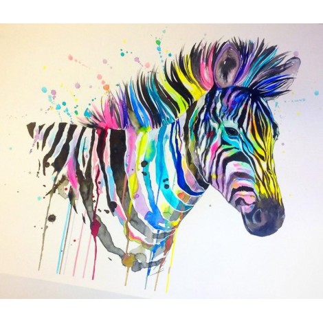 Watercolor Full Drill Zebra 5D Diy Diamond Painting Kits UK NA20369