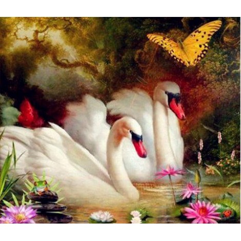 2019 Dream Square Diamond Swan Wall Decor 5d Diy Diamond Painting Kits UK VM7355