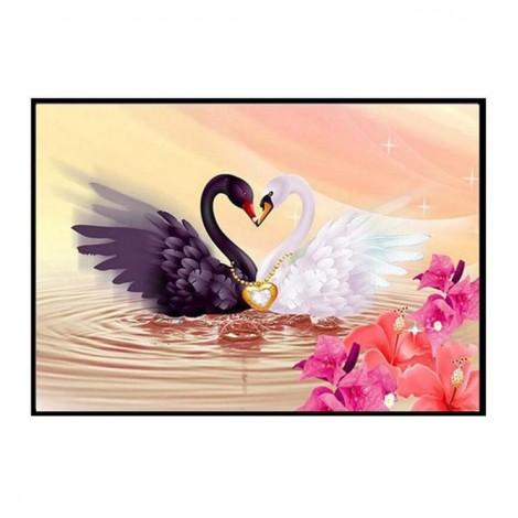 Best Dream Animal Swan Picture Diy 5d Full Diamond Painting Kits UK QB8011