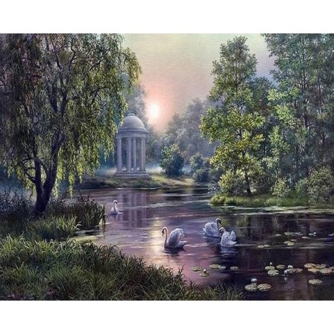 New Arrival Hot Sale Art Swans Love Pattern 5d Diy Diamond Painting Kits UK VM9944