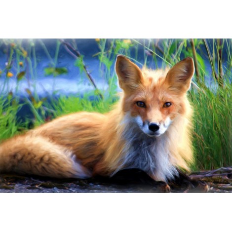 Special Full Drill Fox 5d Diy Cross Stitch Diamond Painting Kits UK NA0534