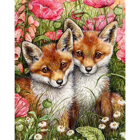 Oil Painting Style Full Square Drill Fox 5d Diy Diamond Painting Kits UK NA0462