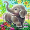 Hot Sale Cute Elephant In Garden 5d Diy Full Diamond Painting Elephant Kits UK VM3004