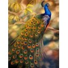 Dream Series Gold Blue Peacock 5d Diy Diamond Painting Kits UK AF9087