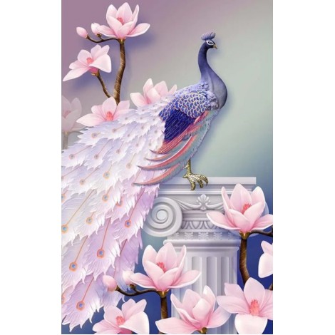 Cheap Pink Peacock 5d Diy Diamond Painting Kits UK AF9088