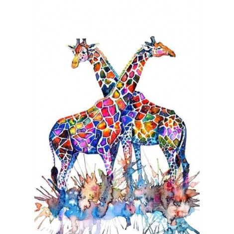 Hot Sale Watercolor Giraffe 5d DIY Diamond Painting Kits UK QB8003