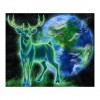 Fantasy Styles Green and Blue Deer Diamond Painting Kits UK For kids AF9134