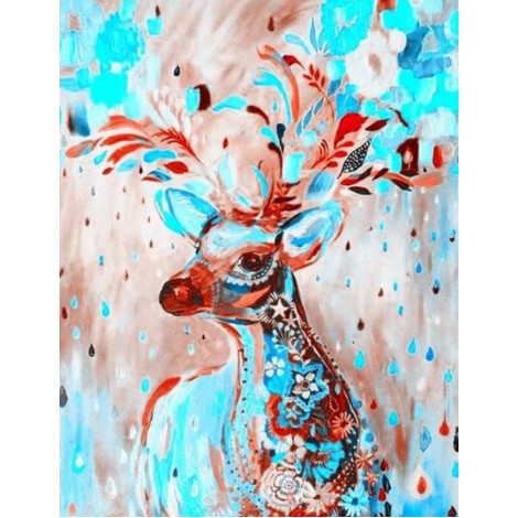 Square Oil Painting Style Dreamy Deer 5d Diy Diamond Painting Kits UK VM7377