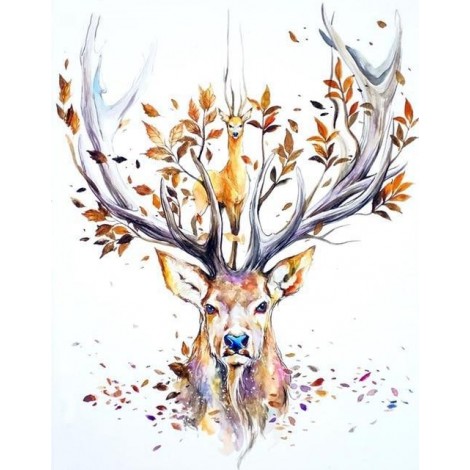 Fantasy Deer 5D DIY Embroidery Cross Stitch Diamond Painting Kits UK NA0832