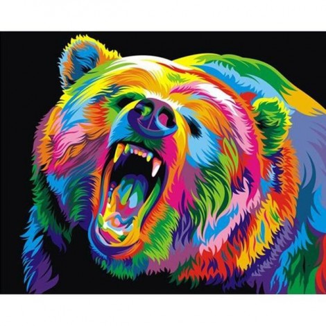 Special Rhinestone Watercolor Colorful Bear 5D DIY Diamond Painting Kits UK VM6024