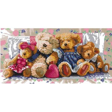 Cartoon Bear Embroidery Mosaic Cross Stitch 5D DIY Diamond Painting Kits UK VM90594