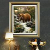 Hot Sale Lovely Bear Catch  A Fish Diamond Painting Kits UK Af9702