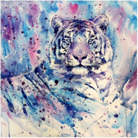 Oil Painting Style Animal Tiger 5d Cross Stitch Diy Painting By Crystal Kits UK QB5095